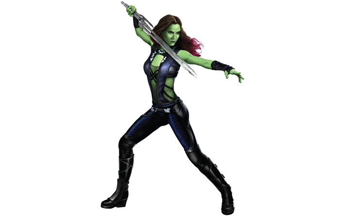 Descargar fondos de pantalla Gamora, 4k, supervillano 2018 película,  Avengers Infinity War libre. Imágenes fondos de descarga gratuita