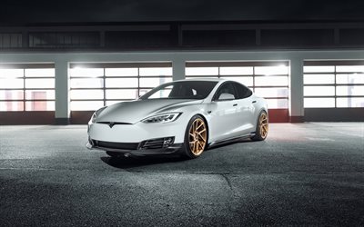 Tesla Model S, 2017, Novitec, deportes, coche el&#233;ctrico, sed&#225;n, el ajuste del Modelo S, coches Americanos, Tesla