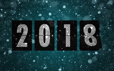 Anno nuovo, 2018 concetti, sfondo verde, Felice Anno Nuovo