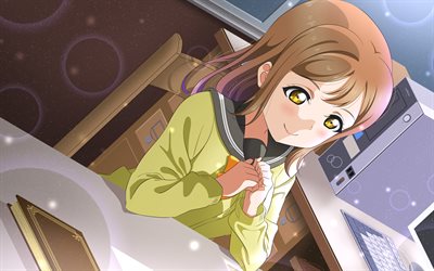 Hanamaru Kunik Para, 4k, manga, personagens de anime, Amor Ao Vivo