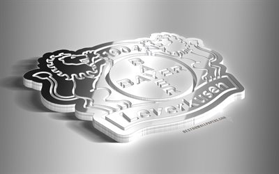 El Bayer 04 Leverkusen, 3D de acero logotipo, club de f&#250;tbol alem&#225;n, 3D emblema, Leverkusen, Alemania, el Bayer 04 emblema de metal, la Bundesliga, la de f&#250;tbol, creativo, arte 3d