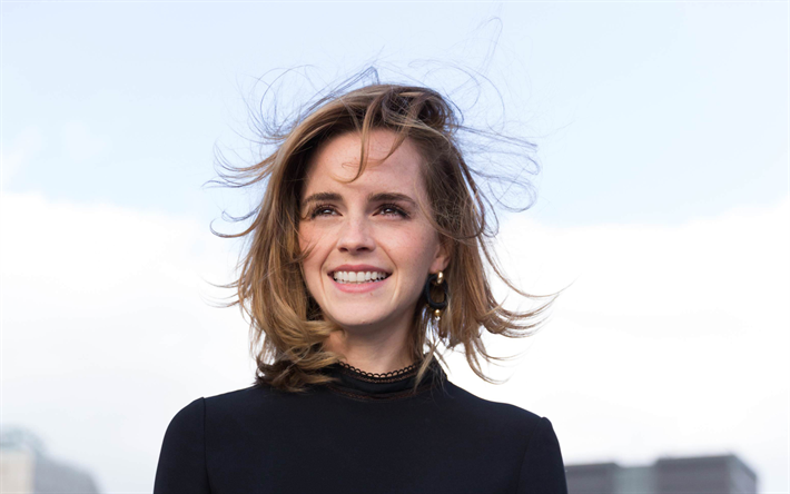 4k, Emma Watson, 2018, kauniita tytt&#246;j&#228;, amerikkalainen n&#228;yttelij&#228;, hymy, Hollywood