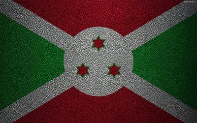 Flag of Burundi, leather texture, 4k, Burundi flag, Africa, flags of the world, African flags, Burundi