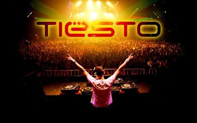 DJ Tiesto, 4k, concert, DJs, fan art, Tiesto, Tijs Michiel Verwest, superstars