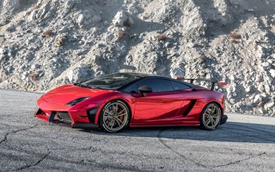 Lamborghini Gallardo, tuning, superautot, punainen Gallardo, hypercars, Lamborghini