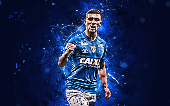 Henrique, Cruzeiro FC, close-up, brazilian footballers, goal, soccer, Brazilian Serie A, Henrique Pacheco Lima, football, neon lights, Brazil