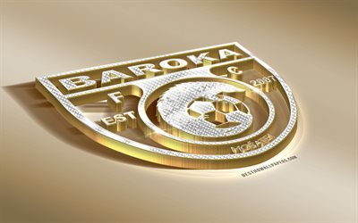 Baroka FC, South African Football Club, Golden Silver logo, Polokwane, Limpopo, South Africa, ABSA, Premier League, 3d golden emblem, creative 3d art, football