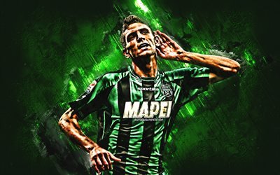 Domenico Berardi, Sassuolo, striker, joy, green stone, famous footballers, football, Italian footballers, grunge, Serie A, Italy, Berardi