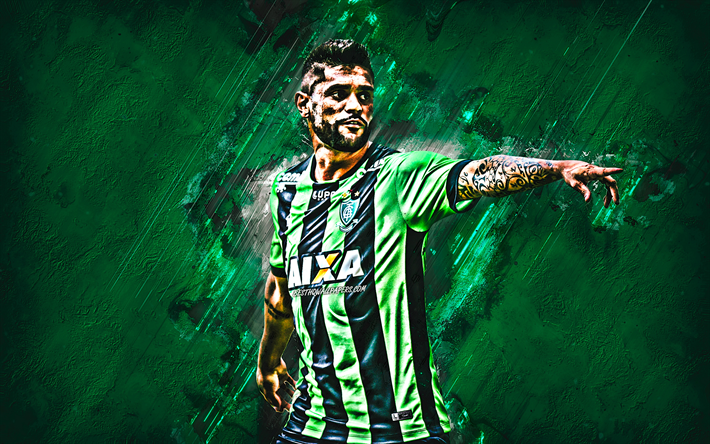 Luan, America Mineiro, forward, joy, green stone, famous footballers, football, Brazilian footballers, grunge, Serie A, Brazil, Luan Michel de Louza