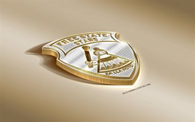 Free State Stars FC, South African Football Club, Golden Silver logo, Bethlehem, South Africa, ABSA Premiership, Premier League, 3d golden emblem, creative 3d art, football