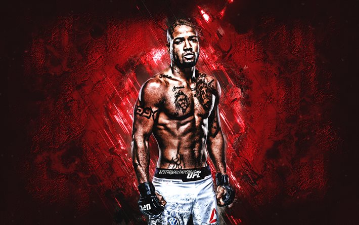Bobby Green, portre, UFC, Amerikalı savaş&#231;ı, kırmızı taş arka plan, Ultimate Fighting Championship