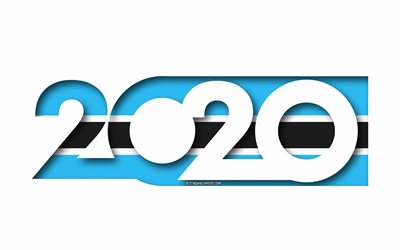 ボツワナでは2020年までの, フラグのボツワナ, 白背景, ボツワナ, 3dアート, 2020年までの概念, ボツワナフラグ, 2020年の新年, 2020年までボツワナフラグ