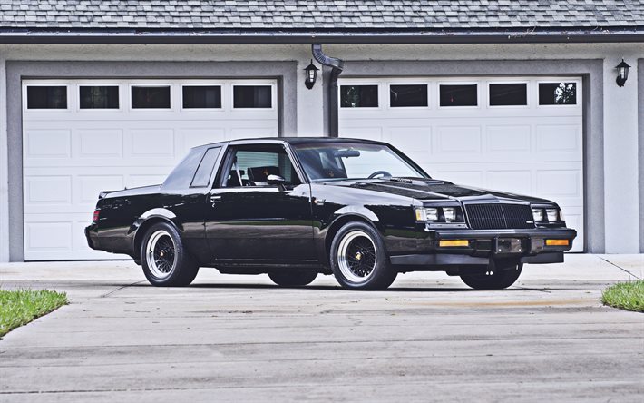 Buick Grand National, 4k, coches del m&#250;sculo, 1986 coches, retro cars, coches americanos, 1986 Buick Grand National, Buick
