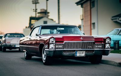 Cadillac Eldorado, 1965, rouge coup&#233;, american voitures r&#233;tro, rouge Eldorado 1965, les voitures am&#233;ricaines, voitures de collection, Cadillac