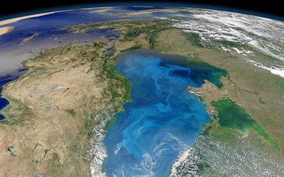 Black Sea from space, Europe from space, Earth, Turkey from space, ground surface