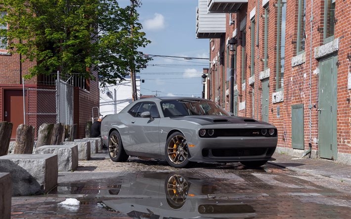 Dodge Challenger, 2020, gray sports coupe, tuning Challenger, gray Challenger, american sports cars, Dodge