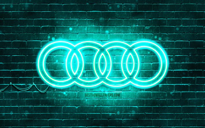 ダウンロード画像 Audiターコイズブルーロゴ 4k ターコイズブルー Brickwall ディロゴ 車ブランド Audiネオンのロゴ Audi フリー のピクチャを無料デスクトップの壁紙
