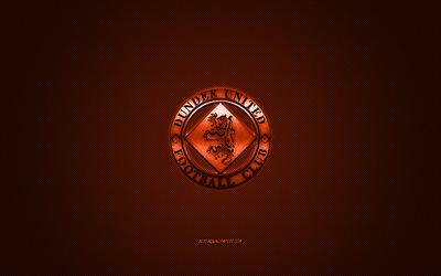 Dundee United FC, Scottish football club, Scottish Premiership, оранжевый logo, оранжевый carbon fiber background, football, Dundee, Scotland, Dundee United FC logo
