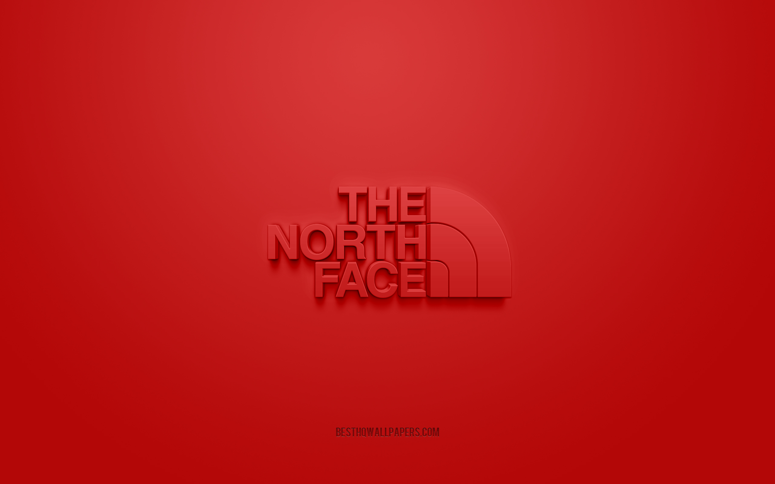 Download wallpapers The North Face logo, red background, The North Face 3d  logo, 3d art, The North Face, brands logo, red 3d The North Face logo for  desktop with resolution 2560x1600. High
