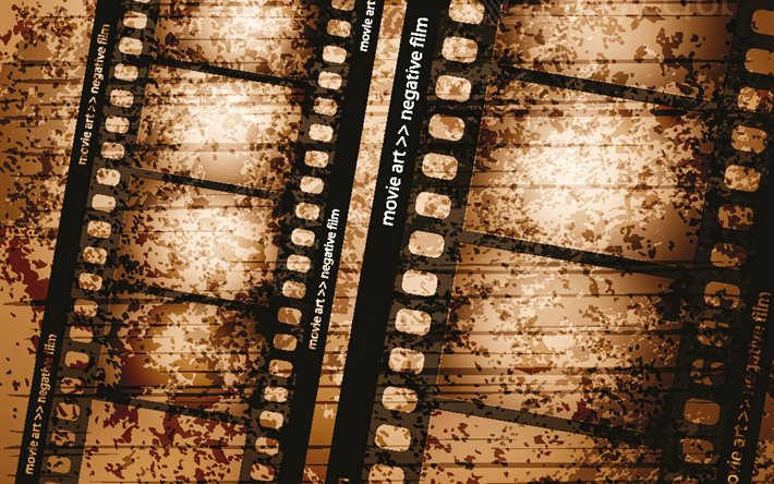 filmstreifen-texturen, 4k, grunge-hintergr&#252;nde, kinematograph, filmstreifen, hintergrund mit filmstreifen, grunge-kino-hintergrund