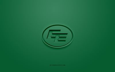 Edmonton Eskimolar, Kanada futbol kul&#252;b&#252;, yaratıcı 3D logosu, yeşil arka plan, Kanada Futbol Ligi, Edmonton, Kanada, CFL, Amerikan futbolu, Edmonton Eskimos 3d logosu