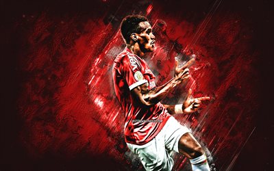 Edenilson, SC Internacional, Brazilian footballer, red stone background, football Edenilson Andrade dos Santos, Internacional