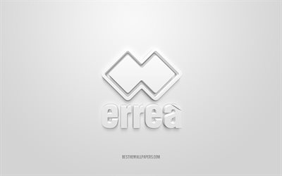 Errea-logotyp, vit bakgrund, Errea 3d-logotyp, 3d-konst, Errea, varum&#228;rkeslogotyp, vit 3d Errea-logotyp