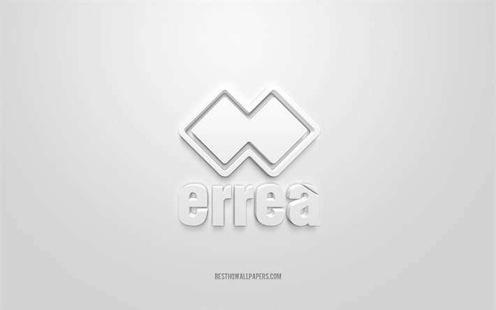 Errea-logo, valkoinen tausta, Errea 3D-logo, 3D-taide, Errea, tuotemerkkien logo, valkoinen 3d Errea-logo