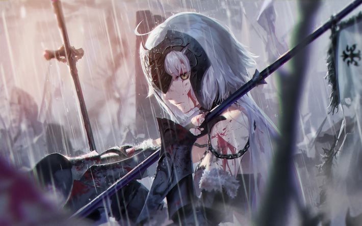 Jeanne d&#39;Arc, pluie, Fate Grand Order, TYPE-MOON, manga, Alter, Fate Apocrypha, Avenger, Fate Series