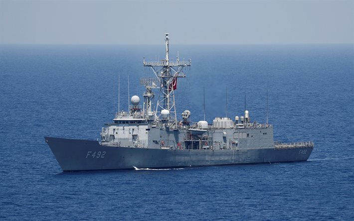 TCG Gemlik, F492, Turkish frigate, Turkish Navy, Sea, Turkish warship, Flag of Turkey, Oliver Hazard Perry class