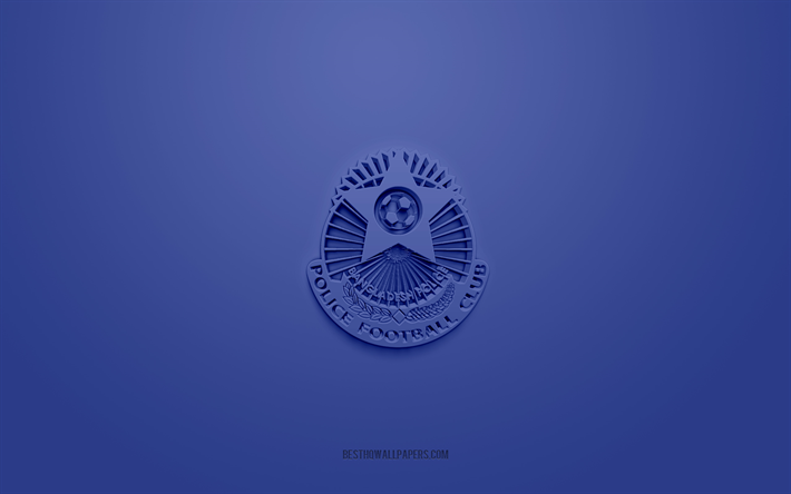 bangladesh police fc, kreatives 3d-logo, blauer hintergrund, bangladesh premier league, 3d-emblem, bangladesh football club, bangladesh, 3d-kunst, fu&#223;ball, bangladesh police fc 3d-logo