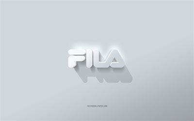 Filaのロゴ, 白背景, Fila3dロゴ, 3Dアート, FILA, 3Dフィラエンブレム