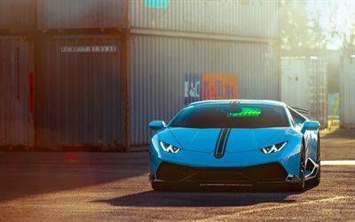 Lamborghini Huracan, Sininen Huracan, hallit, tuning, Italian urheiluautoja, Lamborghini