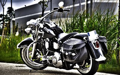 Harley-Davidson Heritage Softail classic v&#233;los, superbikes, HDR, Harley-Davidson