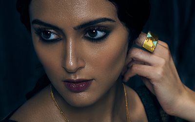 Aishwarya Desai, young indian actress, portrait, beautiful woman, face, bollywood, photo shoot, indian makeup