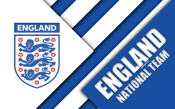 Inghilterra squadra nazionale di calcio, 4k, emblema, materiale da disegno, rosso, nero, astrazione, logo, calcio, Inghilterra, stemma