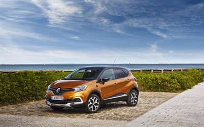 Renault Captur, 4k, parcheggio, parcheggio gratuito, 2018 auto, crossover, la nuova Captur, Renault