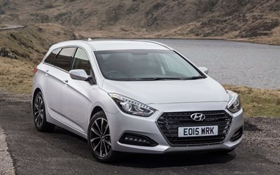 Hyundai i40, 2018, blanc wagon, voiture familiale, lifting, blanc i40, les voitures cor&#233;ennes, Hyundai
