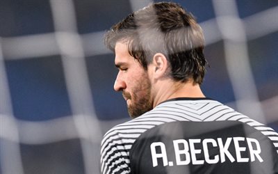 4k, Alisson Becker, soccer, AS Roma, goalkeeper, footballers, Serie A, Roma FC