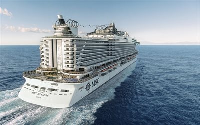 MSC Seaside, cruise ship, sea, Seaside, MSC Cruises