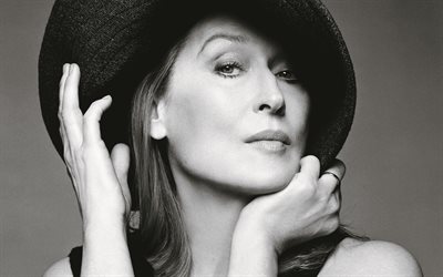 Meryl Streep, photoshoot, 4k, Amerikkalainen n&#228;yttelij&#228;, muotokuva, yksiv&#228;rinen, musta ja valkoinen valokuva, Mary Louise Streep