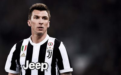 Mario Mandzukic, 4k, footballers, Juventus, football, Juve, Serie A, soccer, Mandzukic, Bianconeri