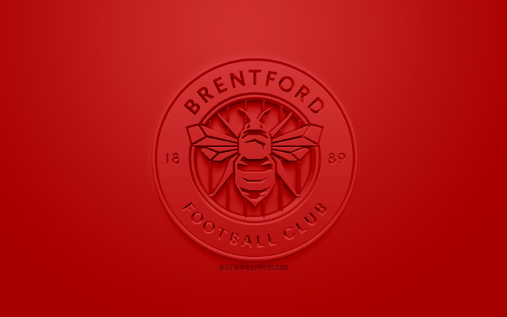 Download wallpapers Brentford FC, creative 3D logo, red ...