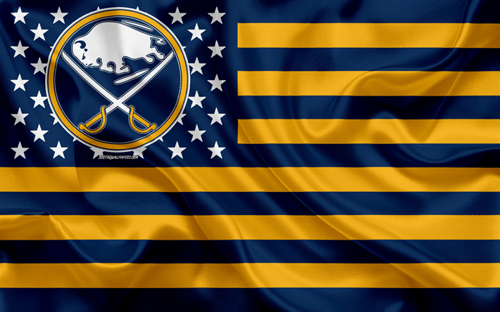 blue yellow flag, NHL, Buffalo 