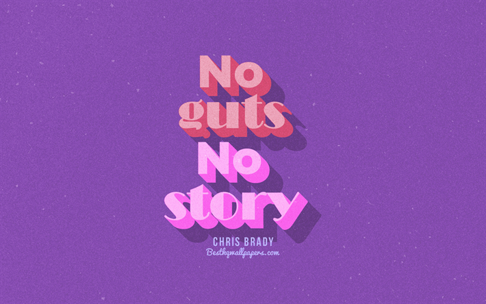 Ei sisua, Ei tarinaa, violetti tausta, Chris Brady Quotes, retro teksti, lainaukset, inspiraatiota, Chris Brady, lainauksia sisua