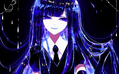 Sheya, manga, Lapis Lazuli, tytt&#246;, jolla on siniset hiukset, Houseki no Kuni, kuvitus, Sheya Lapis Lazuli