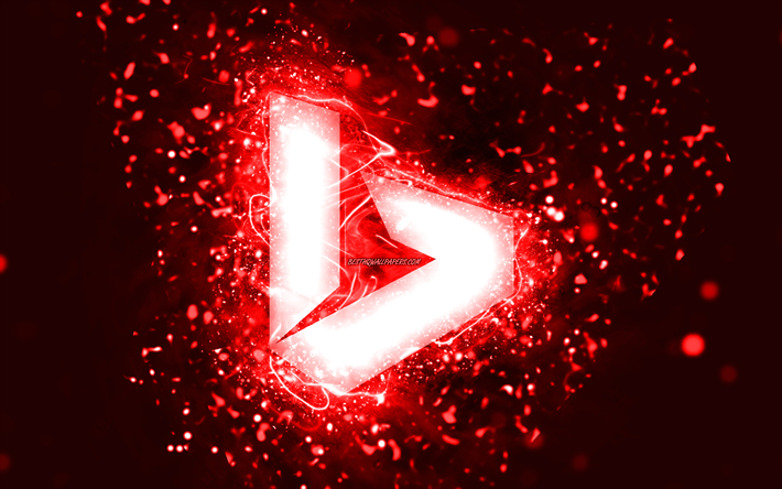 bing logo rosso, 4k, luci al neon rosse, creativo, sfondo astratto rosso, logo bing, sistema di ricerca, bing