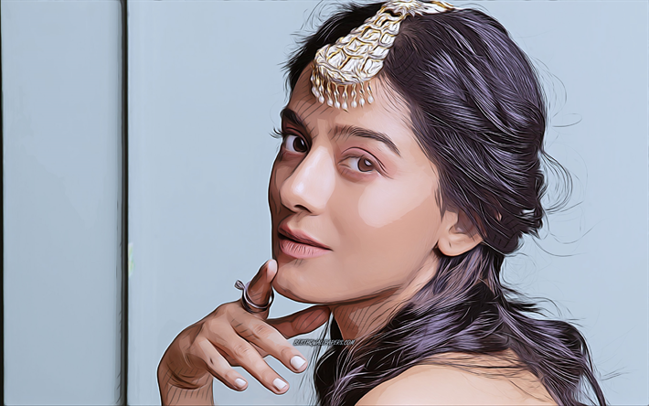Amrita Rao, 4k, vector art, Bollywood, indian actress, celebrity drawings, Amrita Rao drawing, indian celebrity, movie stars, Amrita Rao 4K