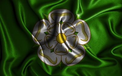 North Yorkshire flag, 4k, silk wavy flags, english counties, Flag of North Yorkshire, Day of North Yorkshire, fabric flags, 3D art, North Yorkshire, Europe, Counties of England, North Yorkshire 3D flag, England