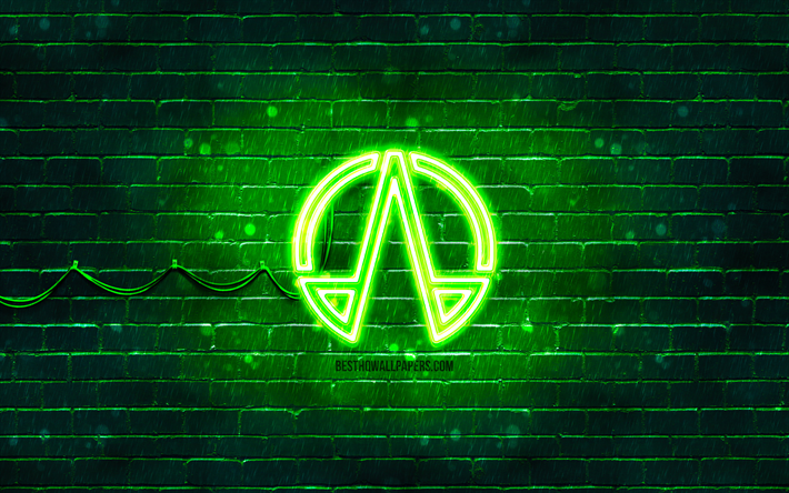 le logo vert expanse, 4k, mur de brique vert, le logo expanse, s&#233;rie tv, le logo n&#233;on expanse, the expanse